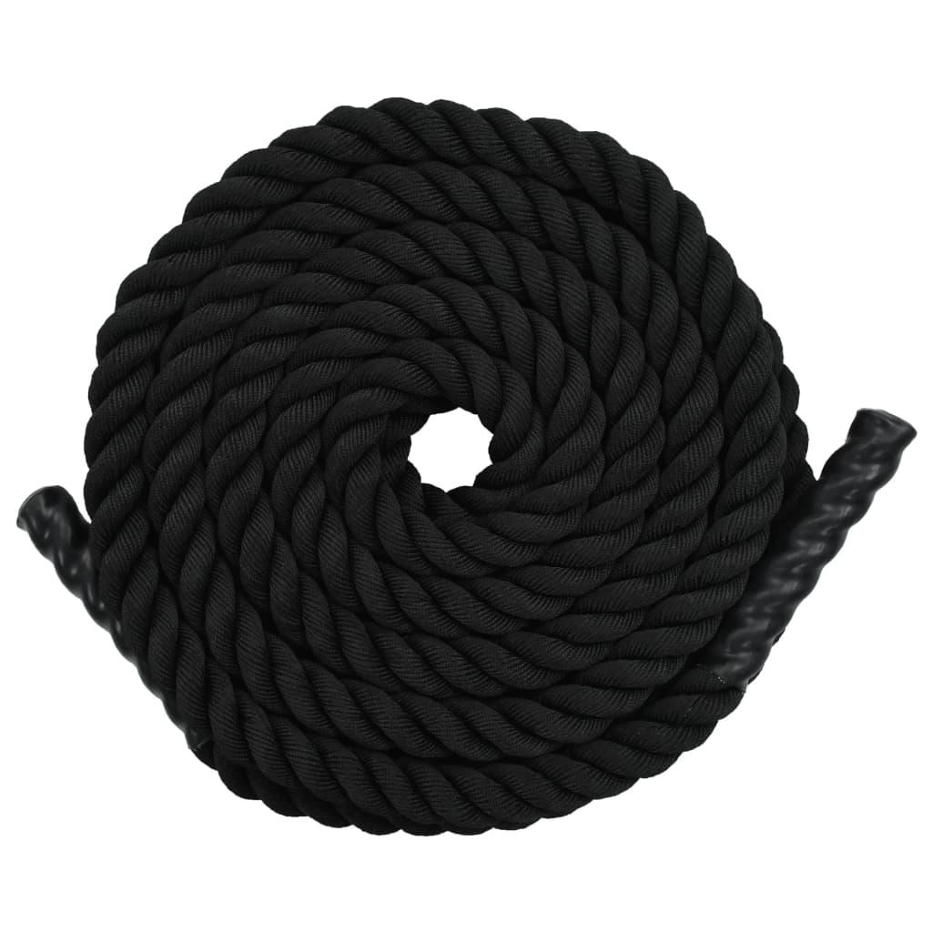 Træningsreb 15 m polyester sort