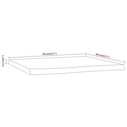 Bordplade 40x40x2,5 cm rektangulær massivt akacietræ