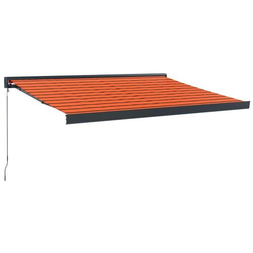 Foldemarkise 3,5x2,5 m stof og aluminium orange og brun