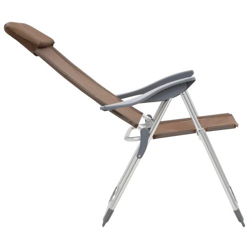 Foldbare campingstole 2 stk. aluminium brun