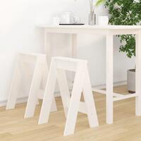 Taburetter 2 stk. 40x40x60 cm massivt fyrretræ hvid