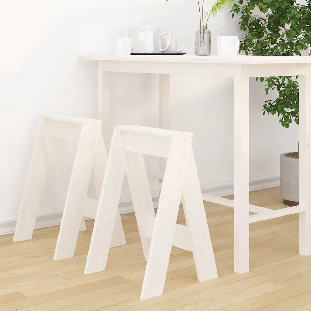 Taburetter 2 stk. 40x40x60 cm massivt fyrretræ hvid