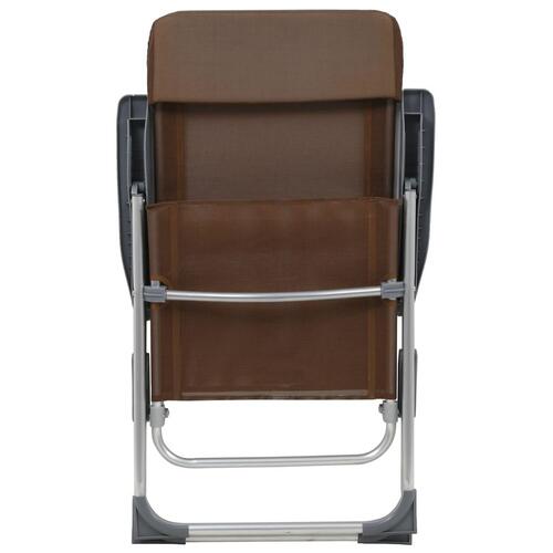 Foldbare campingstole 2 stk. aluminium brun