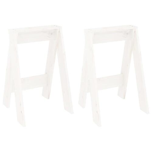 Taburetter 2 stk. 40x40x60 cm massivt fyrretræ hvid