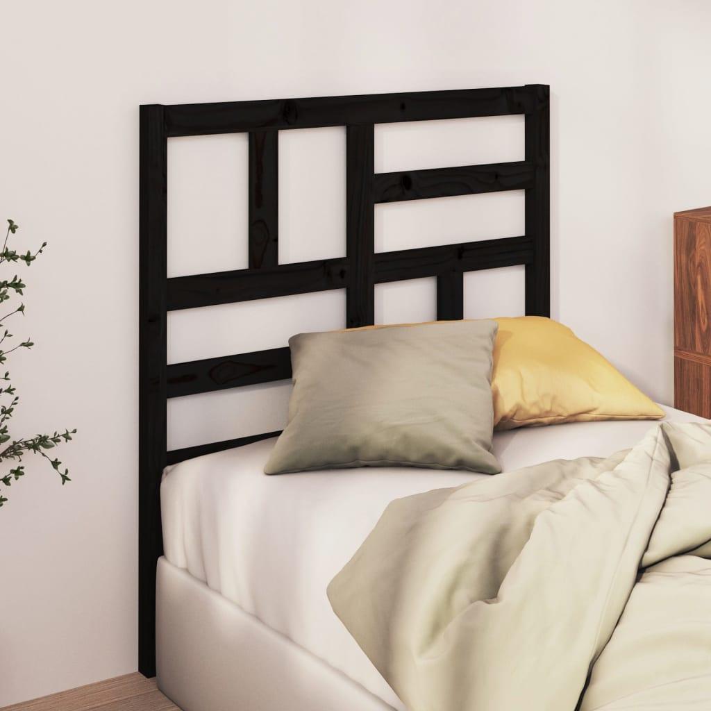 Sengegærde 106x4x104 cm massivt fyrretræ sort