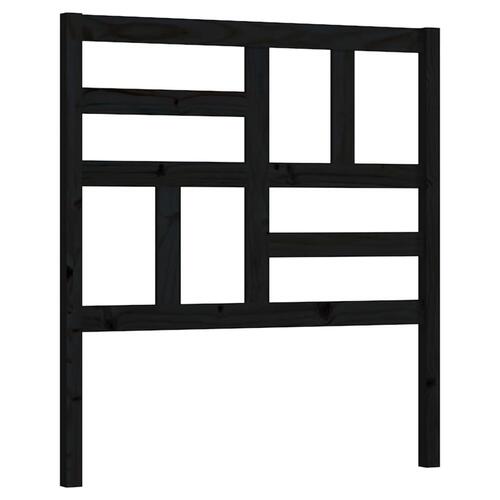 Sengegærde 106x4x104 cm massivt fyrretræ sort