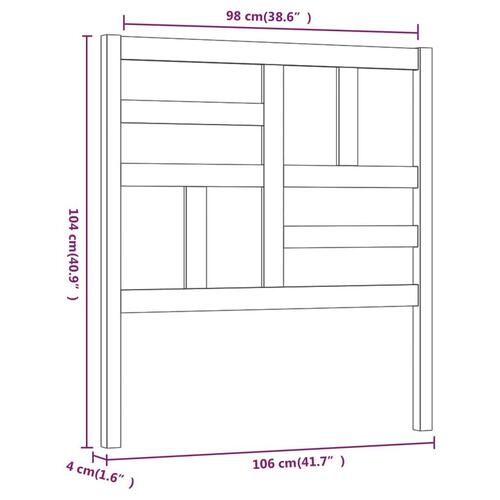 Sengegærde 106x4x104 cm massivt fyrretræ sort