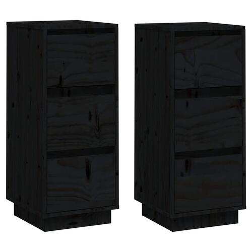 Skænke 2 stk. 32x34x75 cm massivt fyrretræ sort