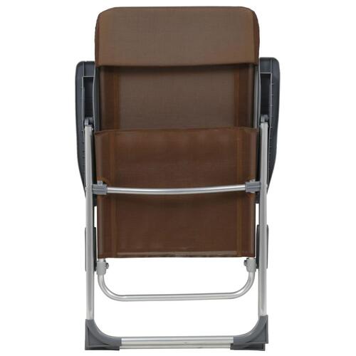 Foldbare campingstole 4 stk. aluminium brun