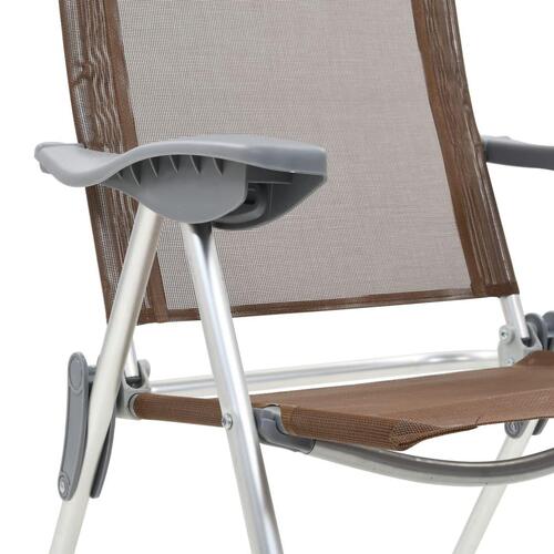 Foldbare campingstole 4 stk. aluminium brun