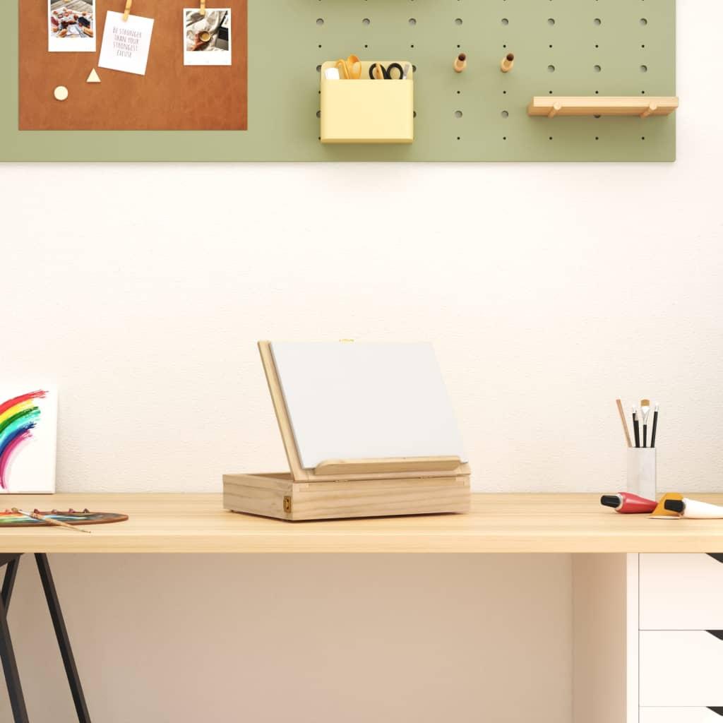 Bordstaffeli med skuffe 33,5x25,5x7 cm massivt fyrretræ billede