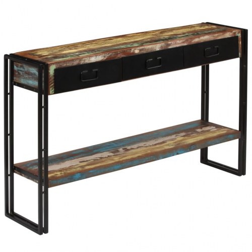Konsolbord 120x30x76 cm massivt genbrugstræ