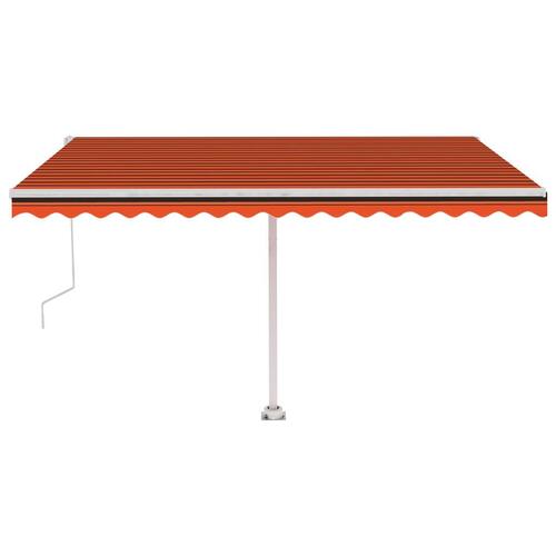 Markise m. LED + vindsensor 450x350 cm automatisk orange/brun