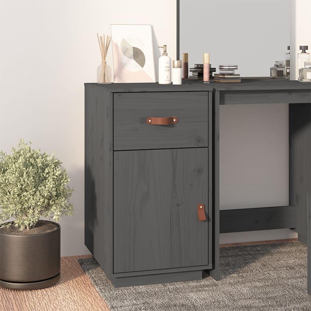 Skrivebordsskab 40x50x75 cm massivt fyrretræ grå