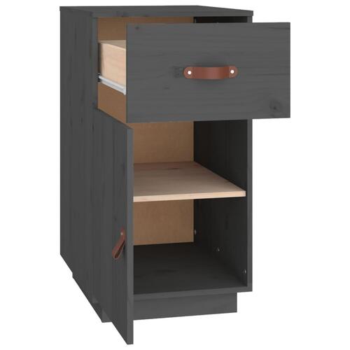 Skrivebordsskab 40x50x75 cm massivt fyrretræ grå