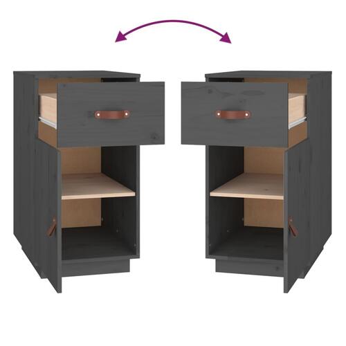 Skrivebordsskab 40x50x75 cm massivt fyrretræ grå