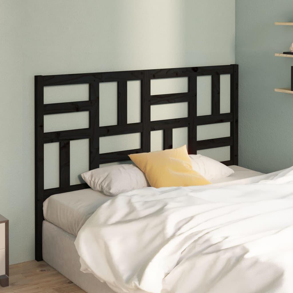 Sengegærde 126x4x104 cm massivt fyrretræ sort