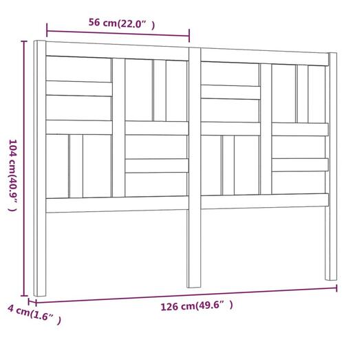 Sengegærde 126x4x104 cm massivt fyrretræ sort