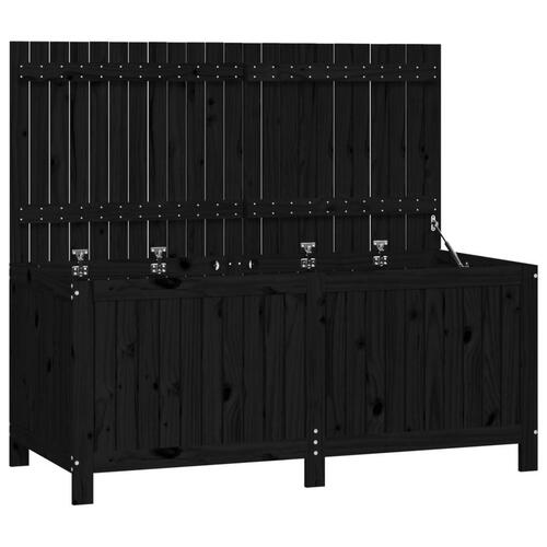 Opbevaringskasse til haven 147x68x64 cm massivt fyrretræ sort