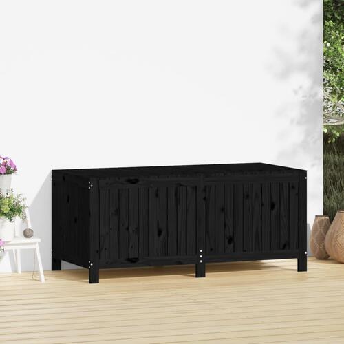 Opbevaringskasse til haven 147x68x64 cm massivt fyrretræ sort