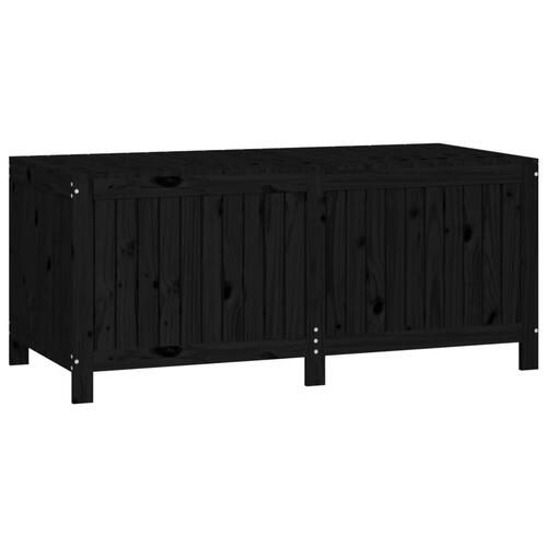 Opbevaringskasse til haven 147x68x64 cm massivt fyrretræ sort