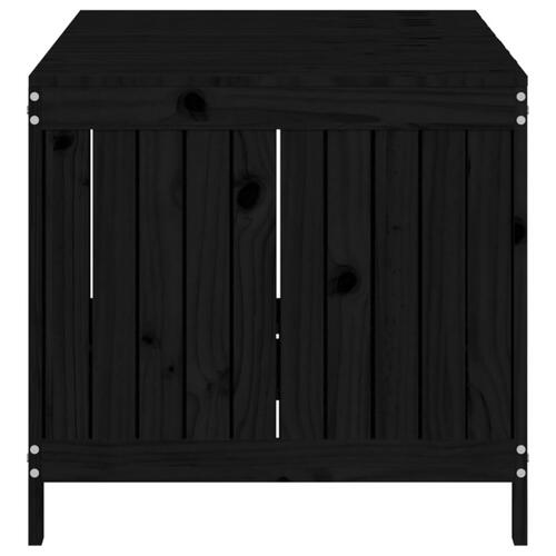 Opbevaringskasse til haven 147x68x64 cm massivt fyrretræ sort