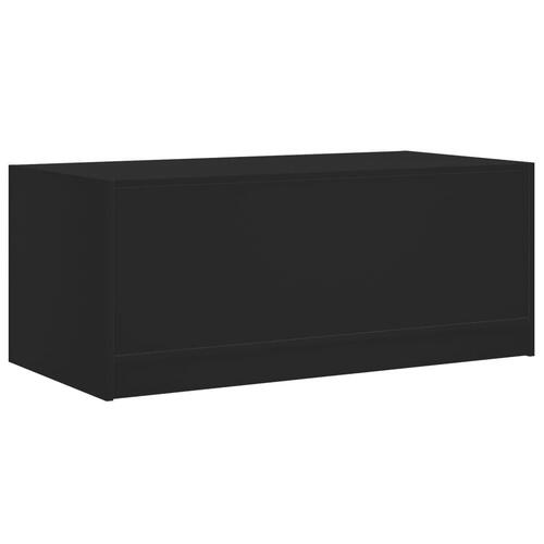 Sofabord med glaslåger 102x50x42 cm sort