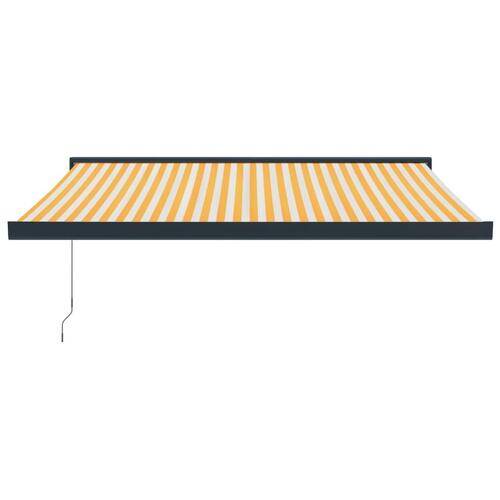 Foldemarkise manuel betjening 3,5x2,5 m stof aluminium gul hvid