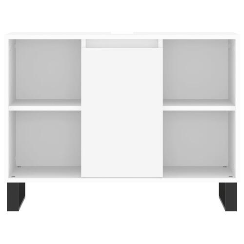 Badeværelsesskab 80x33x60 cm konstrueret træ hvid
