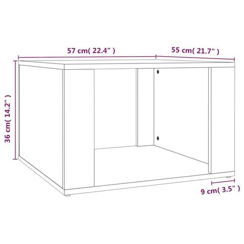 Sengebord 57x55x36 cm konstrueret træ hvid