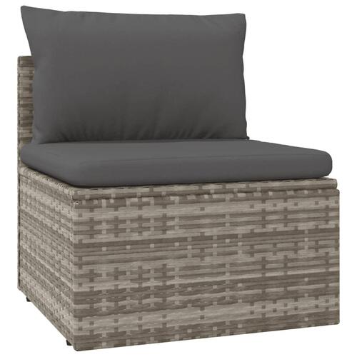 Loungesæt til haven 6 dele med hynder polyrattan grå