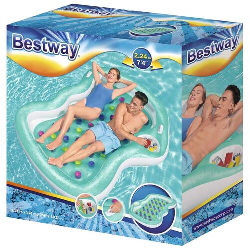 Bestway bademadras til pool Double Designer 224x174 cm