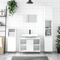 Badeværelsesskab 80x33x60 cm konstrueret træ hvid