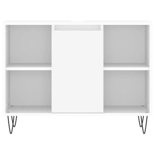 Badeværelsesskab 80x33x60 cm konstrueret træ hvid