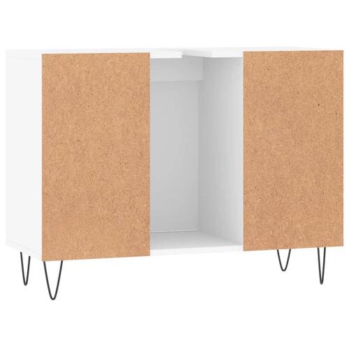 Badeværelsesskab 80x33x60 cm konstrueret træ hvid