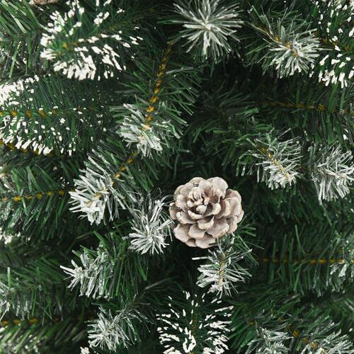 Kunstigt smalt juletræ med juletræsfod 210 cm PVC