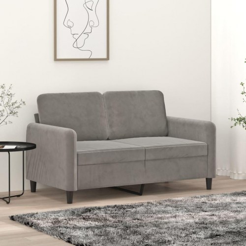 2-personers sofa 120 cm velour lysegrå