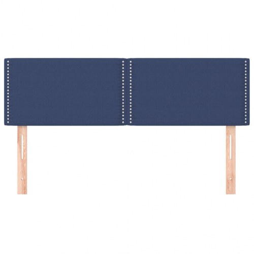 Sengegavl i stof med nitter 144×5×78/88 cm - blå