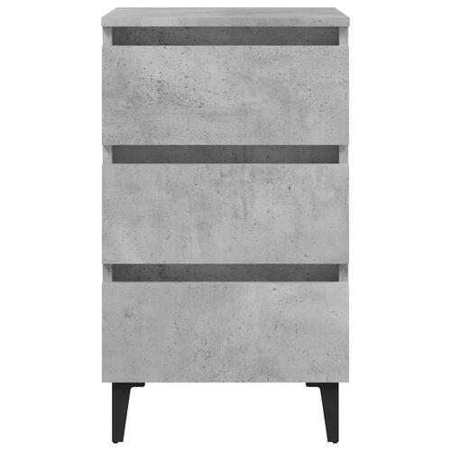 Sengeskabe m. metalben 2 stk. 40x35x69 cm betongrå