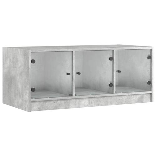 Sofabord med glaslåger 102x50x42 cm betongrå