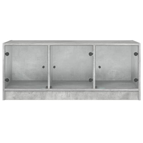 Sofabord med glaslåger 102x50x42 cm betongrå