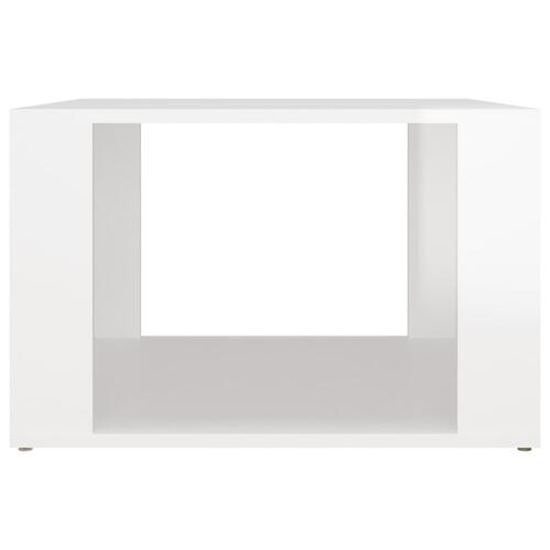 Sengebord 57x55x36 cm konstrueret træ hvid højglans