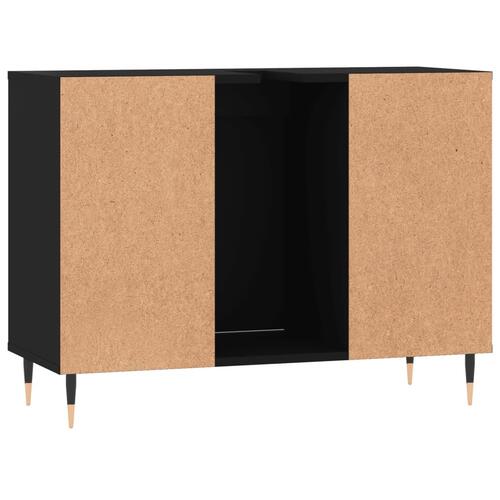Badeværelsesskab 80x33x60 cm konstrueret træ sort