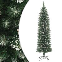 Kunstigt smalt juletræ med juletræsfod 240 cm PVC