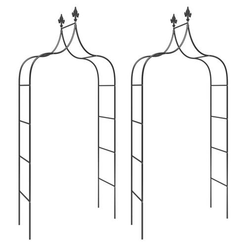 Havebuer 2 stk. 120x38x260 cm stål sort