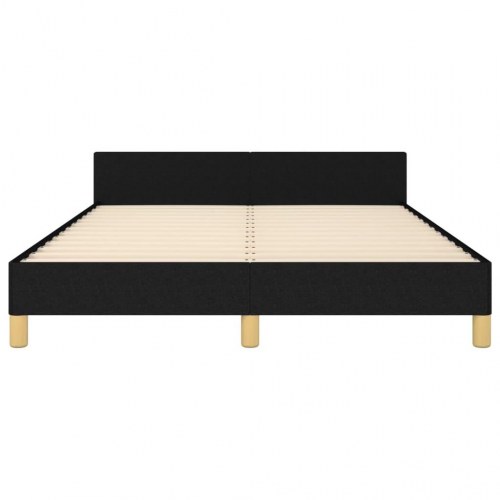 Sengeramme med sengegavl 140×190 cm - stof, sort