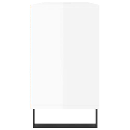 Badeværelsesskab 80x33x60 cm konstrueret træ hvid højglans