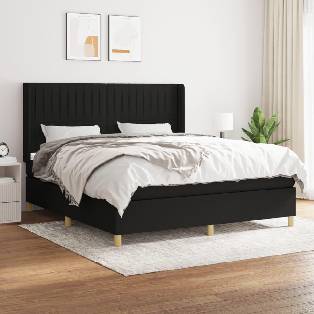 Kontinentalseng med madras 160×200 cm - sort stof