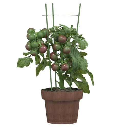 Plantestativ med 3 ringe 5 stk. 45 cm stål grøn