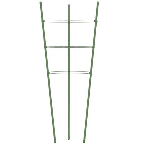 Plantestativ med 3 ringe 5 stk. 45 cm stål grøn